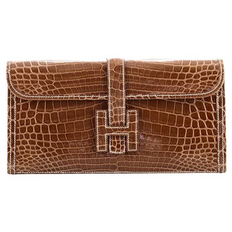 hermes jige clutch for sale|Hermes jige clutch crocodile.